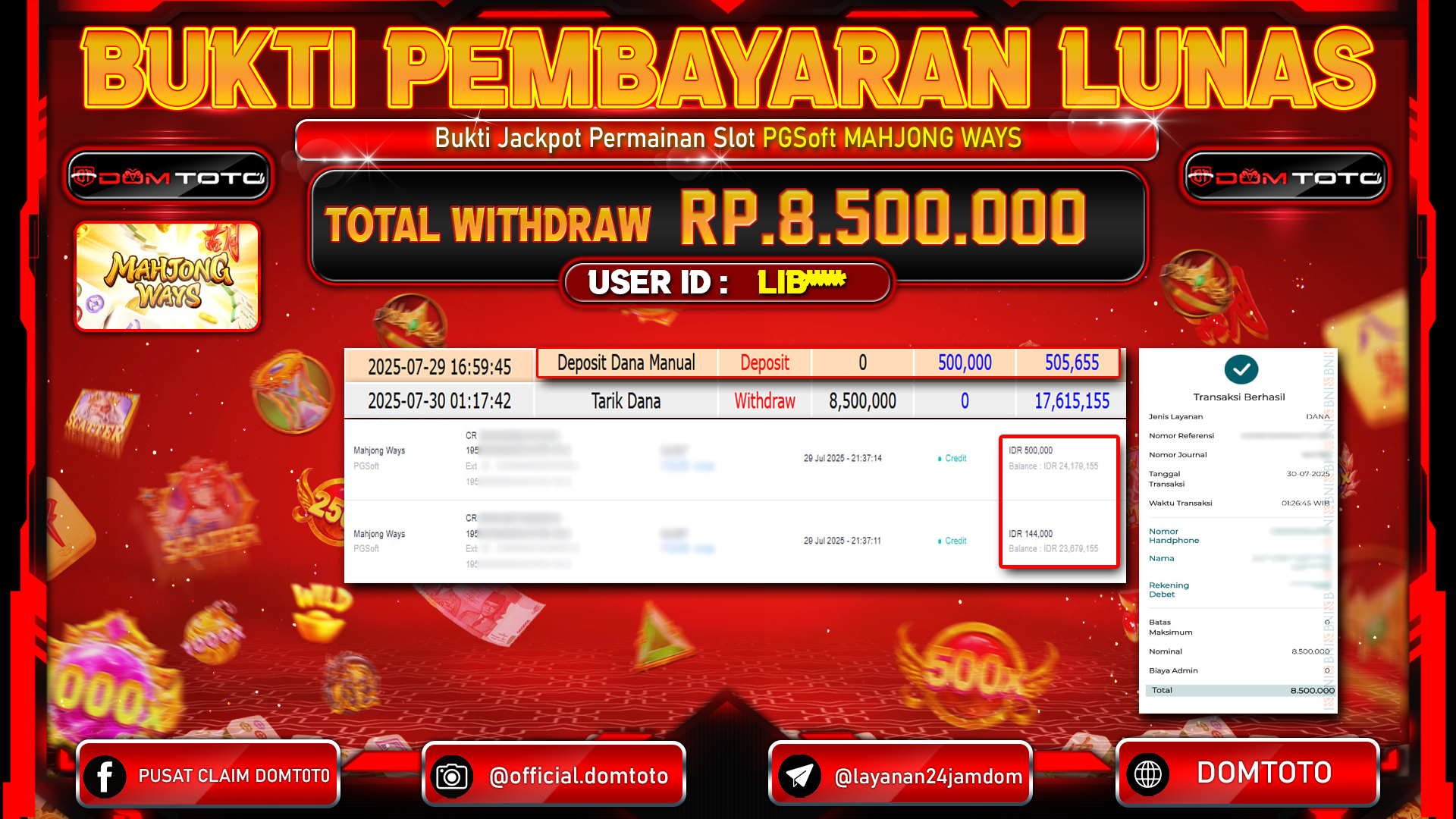JACKPOT SLOT MAHJONG WAYS   29  JULI 2025
